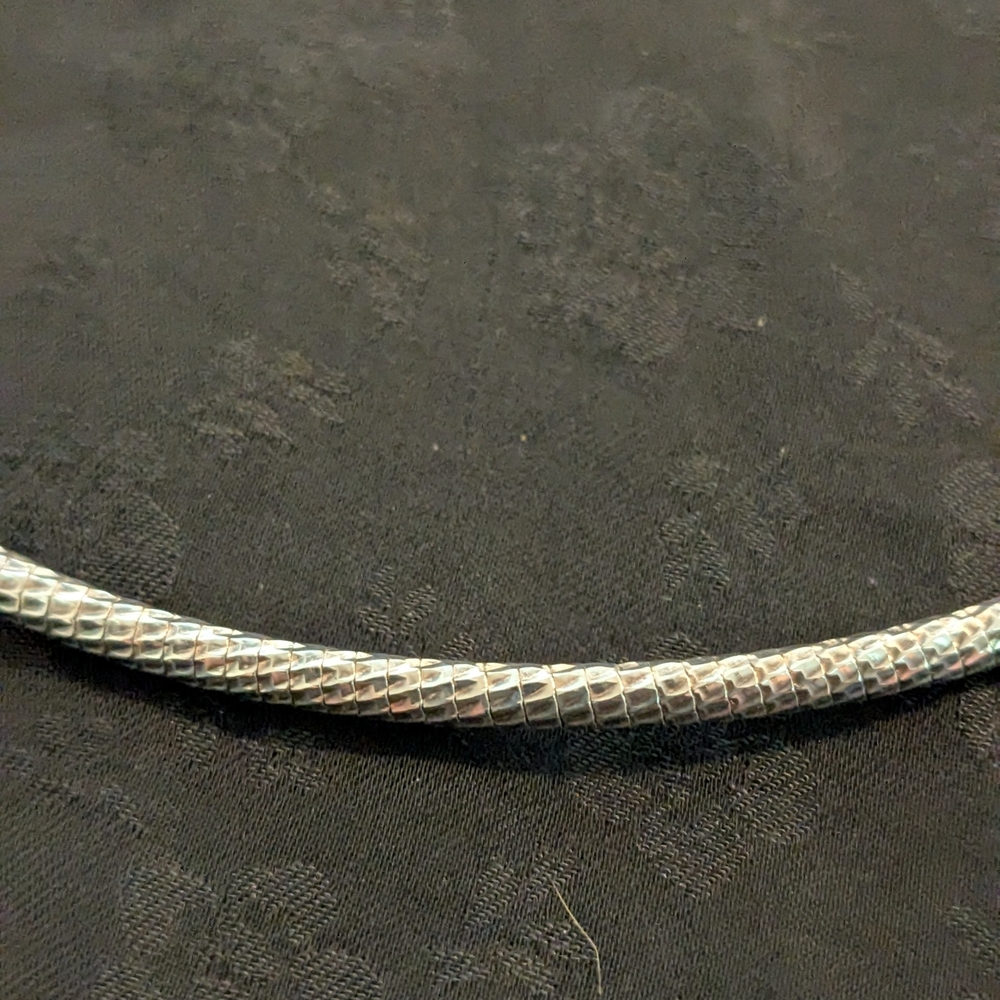 Sparkly Solid Sterling Silver Snake Chain Necklac… - image 3